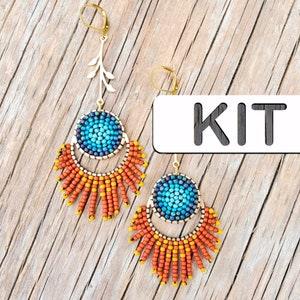 ORANGE THISTLE Beaded Fringe Earring Kit, Seed Bead Earring Kit
