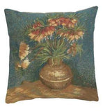 Lilies Van Gogh French Woven Tapestry Cushion Pillow Cover Home Decor 19x19 inch