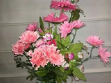 Lot of Artificial Silk Pink Gerba Daisies Carnations Daisies Dogwoods EC!