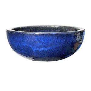 Ceramic Shallow Low Bowl Planter for Bonsai Succulents Outdoor Heavy High Fire Glaze