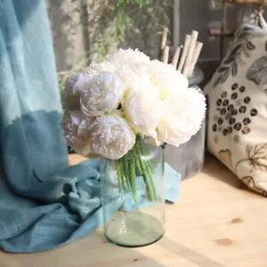 1 Bouquet 5 Heads Artificial Peony Flowers Bridal DIY Silk flower For Home...