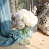1 Bouquet 5 Heads Artificial Peony Flowers Bridal DIY Silk flower For Home...