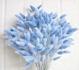 100 PCS Blue Dried Pampas Grass Decor, 17-inch Pompas Floral, Dry Flowers for A