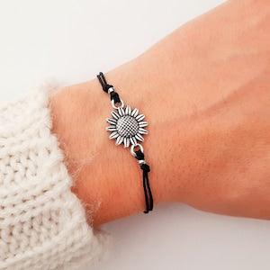 Sunflower Bracelet - Friendship Bracelet - Family Bracelet - Handmade Flower Bracelet - Braided - Macrame Bracelet - Adjustable - Sunflower