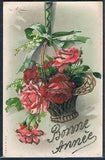 AB064 a/s KLEIN RED ROSES LILY of the VALLEY in a BASKET Fine LITHO A & MB 518