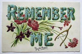 Greeting Postcard Remember Me Wish Bone Carnations