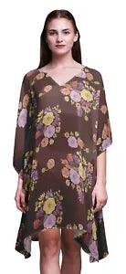 Bimba Leaves & Ranunculus Flower Beach?KaftanBikini Cover up Women??s Midi-FW-69B