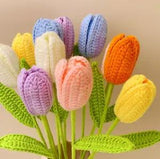 Finished Hand Woven Roses Tulip Sunflower DIY Hand-knitted Floral Decor