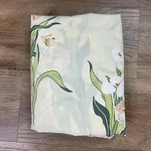 VTG JP Stevens Utica TWIN Size Fitted Sheet Cottage Green Floral Lily Valley