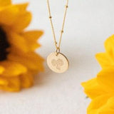 Sunflower Pendant Necklace | Floral Flower Necklace | Friendship Necklace | Flower Girl Gift | Flower Girl Necklace