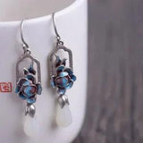 Magnolia Earrings S925 Sterling Silver Vintage Peony Flower Korean Pearl Hetian