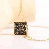 18K Gold Birth Flower Pendant, Gold Flower Month Necklace, Birth Flower Necklace