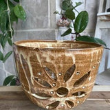 Orchid Pot With Holes, brown Ceramic Orchid Planter