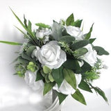 Wedding Bouquet, Bridal bouquet set, WHITE GREENERY GRAY Silver, Wedding flower, artificial silk bouquet Bridesmaid Bouquet 