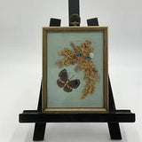 Vintage Pressed Wild Dried Flowers And Butterfly Framed Art Frame