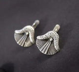 Sterling silver calla lily earrings - Small flower earrings - USSR 925 silver