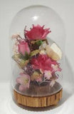 Vintage Plastic and Dried Flowers in Cloche Allied Enterprises Inc. 8.5 inches