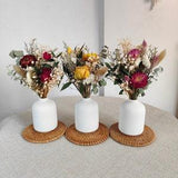 3 type small bouquet with vase??dried flower bouquet in vase??flower arrangement??home decoration??wedding centerpiece decor??gift for her