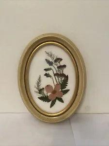 Dried Flowers In Glass Frame Wall Hanging Art Decor