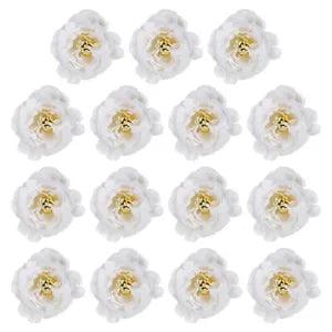 30Pcs Artificial Flower Head Fake Flowers Heads Bulk Silk Peony Heads White