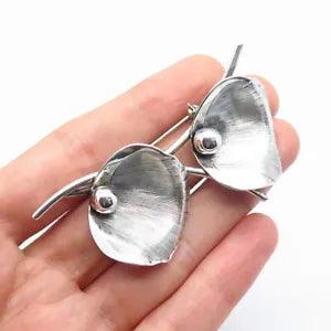 925 Sterling Silver Vintage Beau Calla Lily Floral Pin Brooch