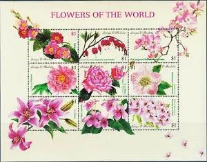 Antigua & Barbuda 1999 Flowers Roses Peony Fuchsia Primrose Plants Nature MNH