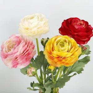 1PC Faux Peony Bridal Bouquet Silk Ranunculus Flowers Artificial Flower Decor