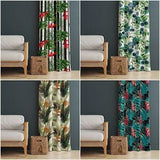 Palm Trees & Blueberries Curtain|Thermally Insulated Floral Window Treat|Green Plants Home Decor|Tropical Window Decor|Curtain for All Rooms
