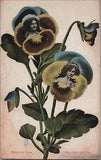 1909 Miss Lily Elsie Gabrielle Ray Face in Flower Fantasy VTG Postcard Germany