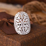 Sterling Silver Seed of Life Ring / Sacred Geometry Flower of Life Ring / Geometric Mandala Meditation Ring for  Women