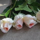 17" Light Blush Real Touch Rose Buds, Faux Flowers, DIY Florals | Wedding/Home Decoration | Gifts, DIY Bouquets/Centerpieces