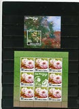 COMOROS 2010 FLOWERS PEONIES SHEET OF 8 STAMPS & S/S MNH