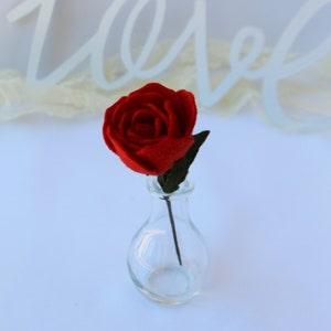 Everlasting Red Flower, Small Bud Vase Filler, Groomsmen Red Rose boutonniere pins, Christmas Wedding Table Centerpiece, Faux Floral Bouquet