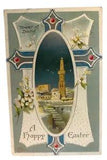 1910 EASTER POSTCARD Tower of David JERUSALEM White Lilies, Germany