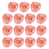 15Pcs Artificial Flower Head Fake Flowers Heads Bulk Silk Peony Heads Rose Red