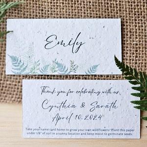 Plantable Wedding Place Card Seed Paper Name Card Card Minimalist Wedding Place Card Unique Wedding Name Setting Personalized Placecard Seed