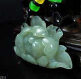 NEW LISTING100% Natural Hand-carved Jade Pendant Jadeite Necklace peony flower 211i