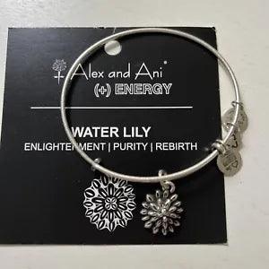 Alex And Ani Water Lily Silver Tone Bangle Bracelet 2015