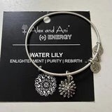 Alex And Ani Water Lily Silver Tone Bangle Bracelet 2015