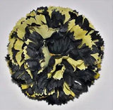 3.5" Black & Light Yellow Carnation Silk Flower Hair Clip Wedding Bridesmaid