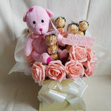 Deluxe Large Ferrero Rocher It??s A Girl Chocolate Explosion Flowers Bouquet Gift