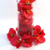 20 Red Pink Phalaenopsis Orchid Silk Flower Heads Artificial Petal Wedding Bridal Hair Clips Headbands Dress Centerpiece Decor