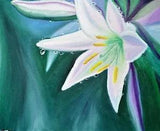 White Lily Flower Painting - Original Oil Painting, Modern Wall Art