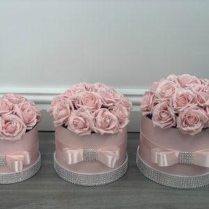 Artificial Flowers hat Boxes Pink with diamant??? Wedding Gifts Thank You Gifts,happy birthday.Wedding Day . Mother??s Day