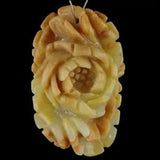 BF05115# Hand Carved Peony Flower Multi-color Amazonite Pendant Bead Gemstone
