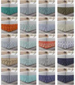 Ambesonne Oriental Form Bedskirt Elastic Wrap Around Skirt Gathered Design