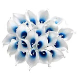 Calla Lily Bridal Wedding Artificial Fake Flowers Party Decor White Blue 20pcs