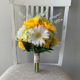 Sunflower bridal bouquet, Wedding bouquet with silk flowers,  Rustic wedding bouquet, Faux bride bouquet,Wedding flowers,Artificial flowers