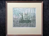 Original Ltd Ed Signed Colour Etching-CARNATION HOUSE, GUERNSEY-Olwen Jones-1/50