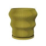 Planter Pot With Drainage, Pear Green Ola Design for Small and Large Plants [Water Plate Included] Outdoor and Indoor use Plant Pot